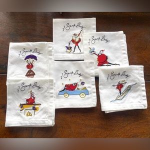 Pottery Barn “Santa Baby” Cocktail Napkins Set Of 6
